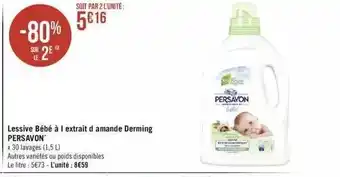 Géant Casino Lessive bébé à l'extrait d'amande derming persavon offre