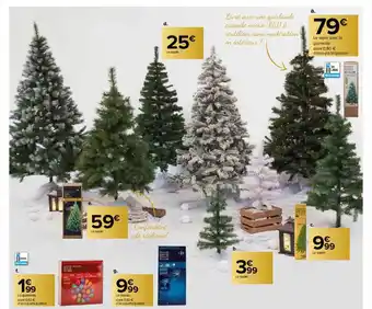 Carrefour Le sapin, le sapin avec la guirlande, la guirlande, le rideau offre