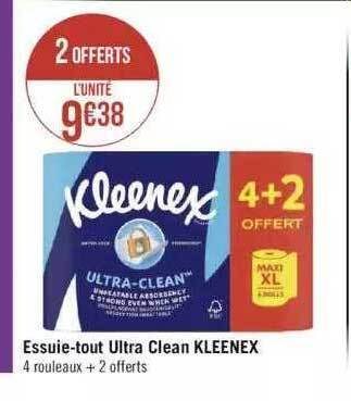 Géant Casino Essuie-tout ultra clean kleenex offre