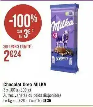 Géant Casino Chocolat oreo milka offre