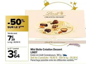 Carrefour Market Mini boîte création dessert lindt offre