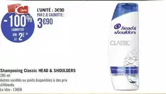 Géant Casino Shampooing classic head&shoulders offre