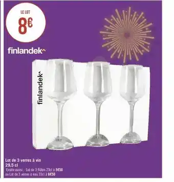Finlandek lot de 3 verres à vin