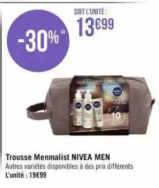 Géant Casino Trousse menmalist nivea men offre