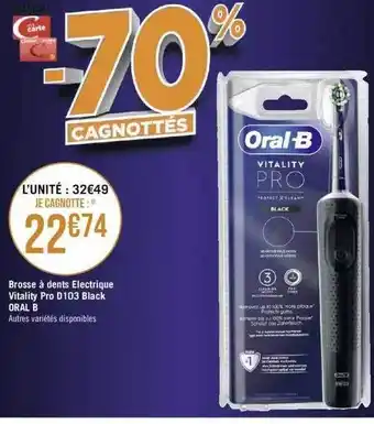 Géant Casino Brosse à dents electrique vitality pro d103 black oral b offre