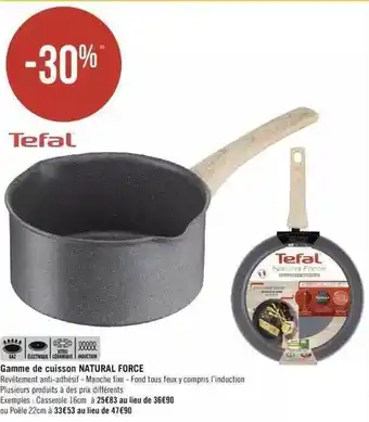 Géant Casino Tefal gamme de cuisson natural force offre