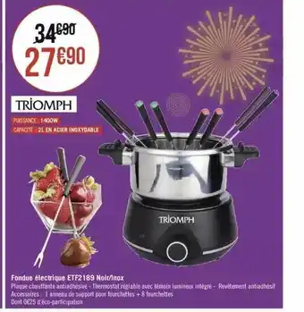 Géant Casino Fondue électrique etf2.189 noir ou inox offre