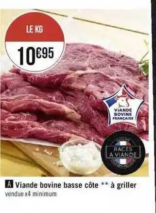 Géant Casino Viande bovine basse côte ** à griller offre