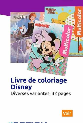 Action Livre de coloriage disney offre