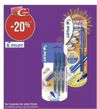 Sur la gamme des stylos frixion pilot