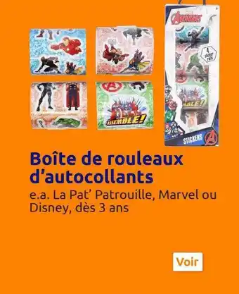 Boîte de rouleaux d'autocollants
