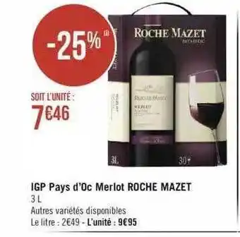 Géant Casino Igp pays d'oc merlot roche mazet offre