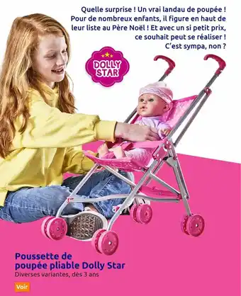 Action Poussette de poupée pliable dolly star offre