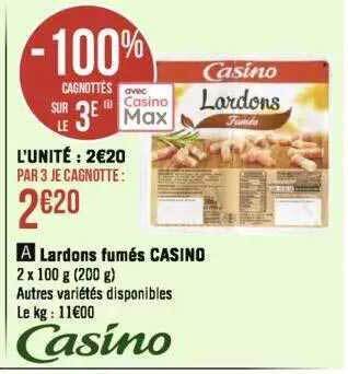 Géant Casino Lardons fumés casino offre