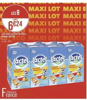 Géant Casino Lait demi-écrémé de bons matins lactel offre