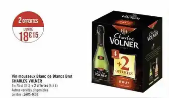 Géant Casino Vin mousseux blanc de blancs brut charles volner offre