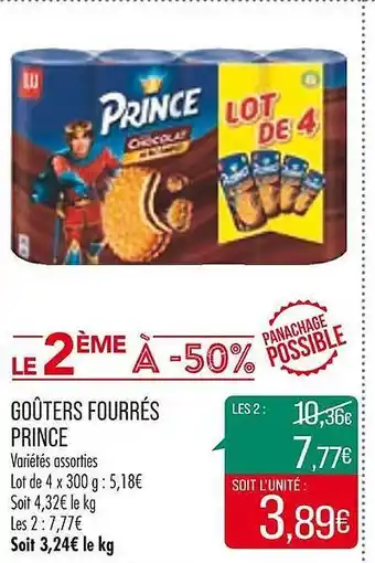 Match Goûters fourrés prince offre