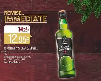 Match Scotch whisky clan campbell offre