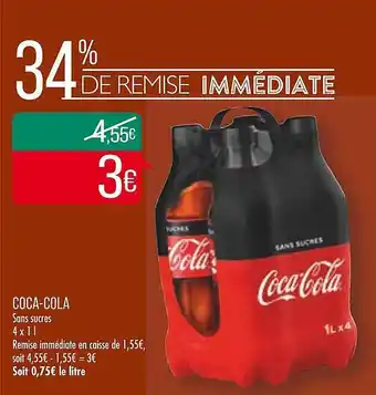 Match Coca-cola sans sucres offre