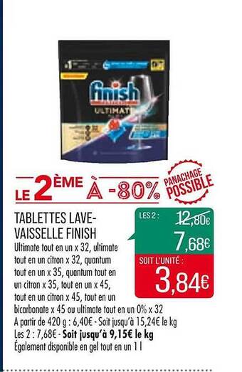 Match Tablettes lave-vaisselle finish offre
