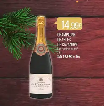 Match Champagne charles de cazanove offre