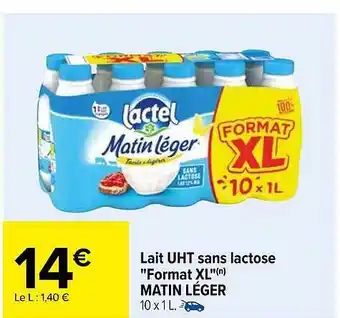 Carrefour Lait uht sans lactose offre
