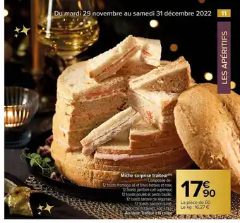 Carrefour Miche surprise traiteur offre