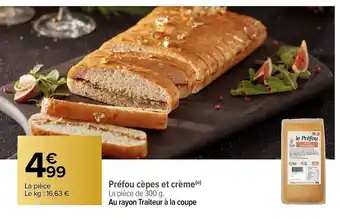 Carrefour Préfou cèpes et crème offre