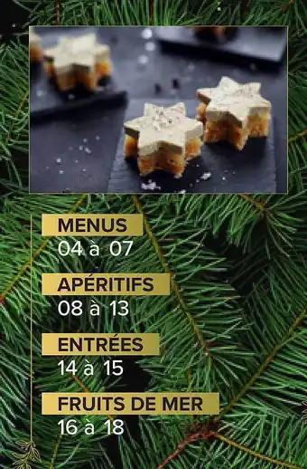 Carrefour Menus, apéritifs, entrées, fruits de mer offre