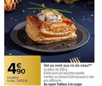 Carrefour Vol au vent aux ris de veau offre