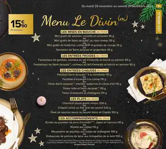 Carrefour Menu le divin offre