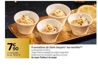 Carrefour 4 sensations de saint-jacques aux morilles offre