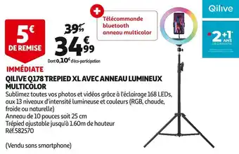 Auchan Qilive q178 trepied xl avec anneau lumineux multicolor offre