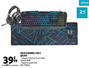 Auchan Qilive pack gaming 4 en 1 offre
