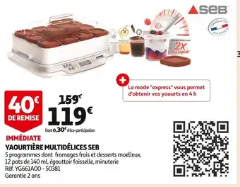 Auchan Seb yaourtière multidélices offre