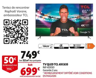 Auchan Tcl tv qled 65c635 offre