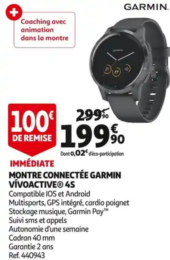 Auchan Garmin montre connectée vívoactive 4s offre