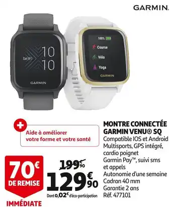 Auchan Garmin montre connectée venu® sq offre