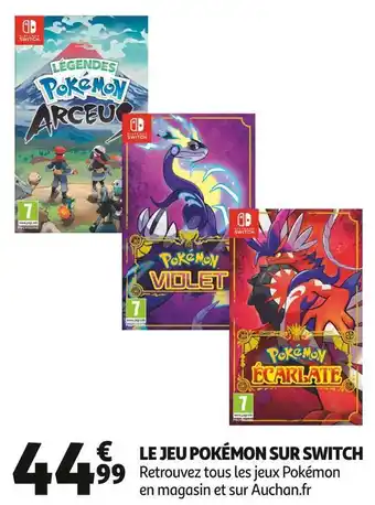 Auchan Le jeu pokémon sur switch offre