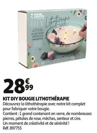 Auchan Kit diy bougie lithothérapie offre