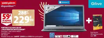 Auchan Qilive portable cg14d01 + pack norton 360 platinum offre