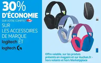 Auchan Logitech 30% d’économie sur votre compte waaoh! sur les accessoires de marque logitech offre