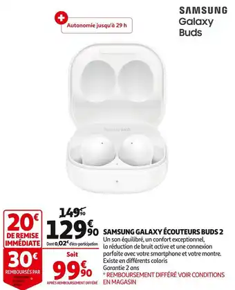 Auchan Samsung samsung galaxy écouteurs buds 2 offre