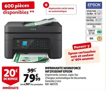 Auchan Epson imprimante workforce wf2935dwf offre