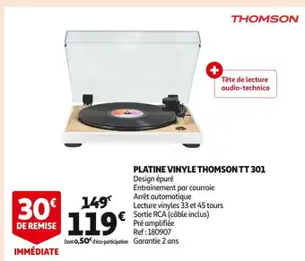 Auchan Platine vinyle thomson tt 301 offre