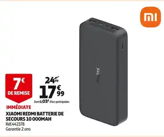 Auchan Xiaomi redmi batterie de secours 10 000mah offre