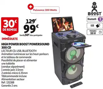 Auchan Boost high power powersound 300 cd offre
