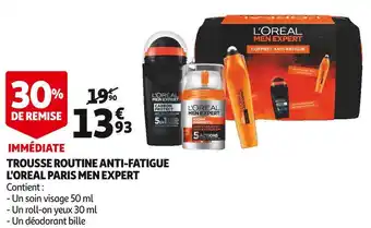 Auchan L'oreal paris men expert trousse routine anti-fatigue offre