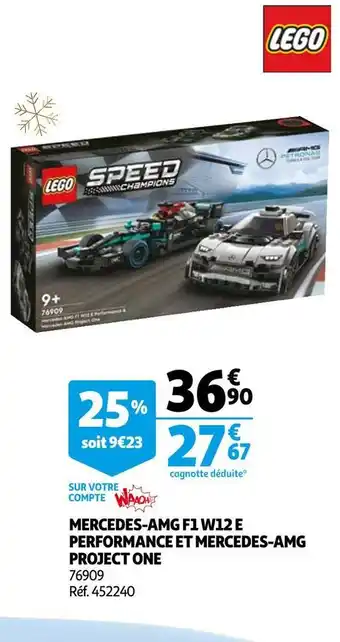 Auchan Lego mercedes-amg f1 w12 e performance et mercedes-amg project one offre
