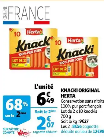 Auchan Herta knacki original offre